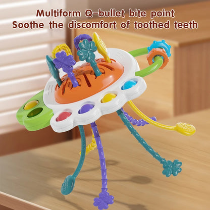Owl Pull String Sensory Toy for Baby Grasp Training 10+ Months