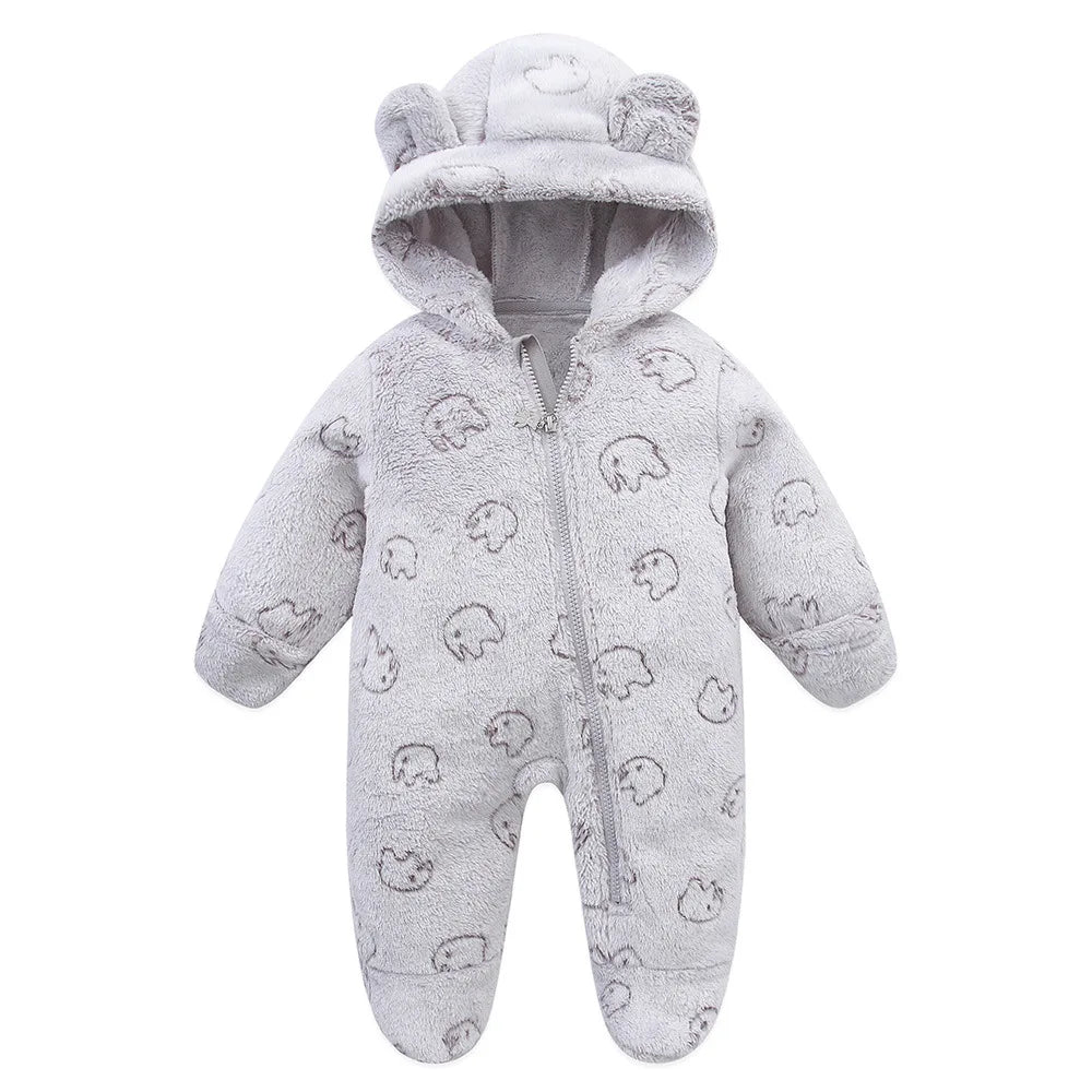 Newborn Fleece Christmas Elk Jumpsuit for Infants