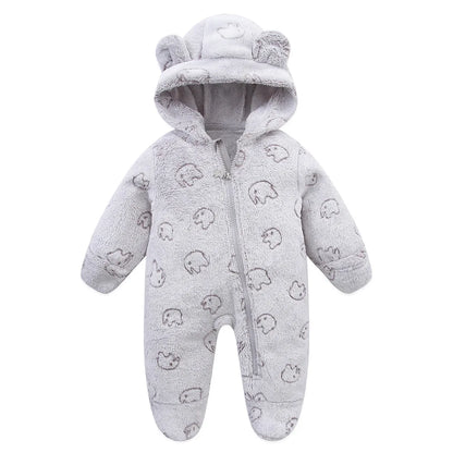 Newborn Fleece Christmas Elk Jumpsuit for Infants
