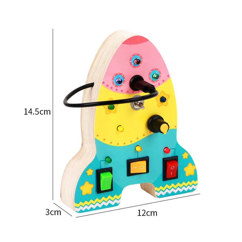 Montessori Busy Board for Children with LED Light Activities