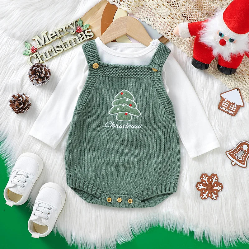 Sleeveless Knitted Baby Bodysuit for Newborns 0-18m