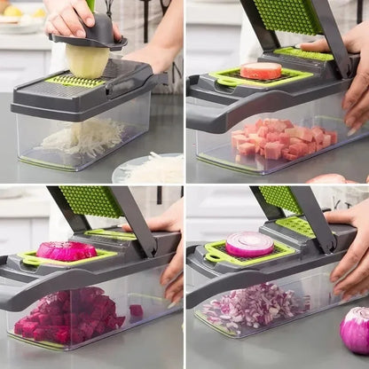 Multifunctional Vegetable Chopper 14-in-1 - Slicer, Dicer, Grater for Kitchen