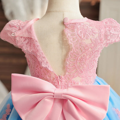 Floral Embroidery Lace Baby Dress for Girls 0-5T