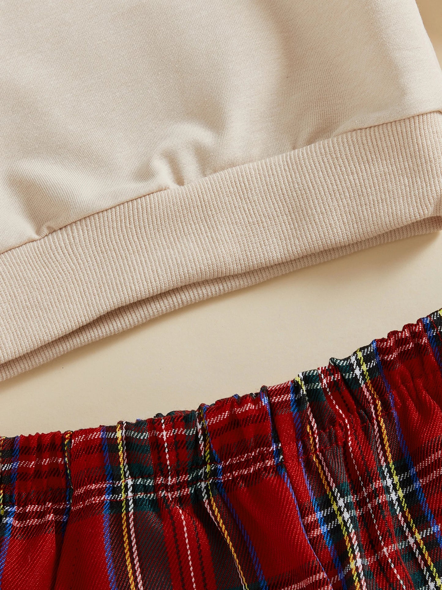 Infant Boys Christmas Sweatshirt & Plaid Pants Set 0-3Y