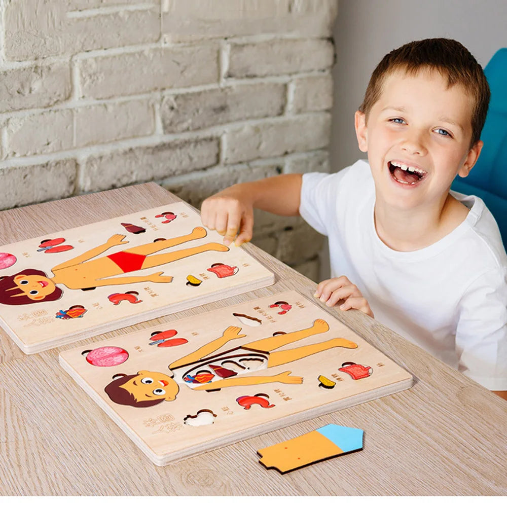 Montessori Human Body Puzzle Board for Kids Learning