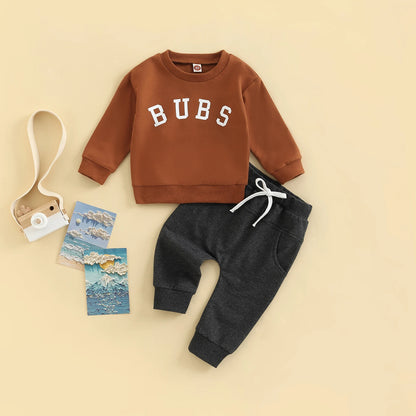 Toddler Letter Print Long Sleeve Top and Pants Set
