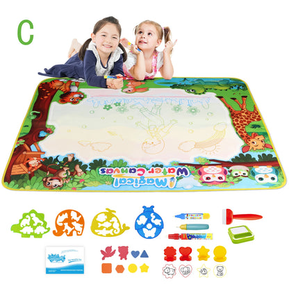 Water Drawing Mat for Kids with Reusable Magic Pens