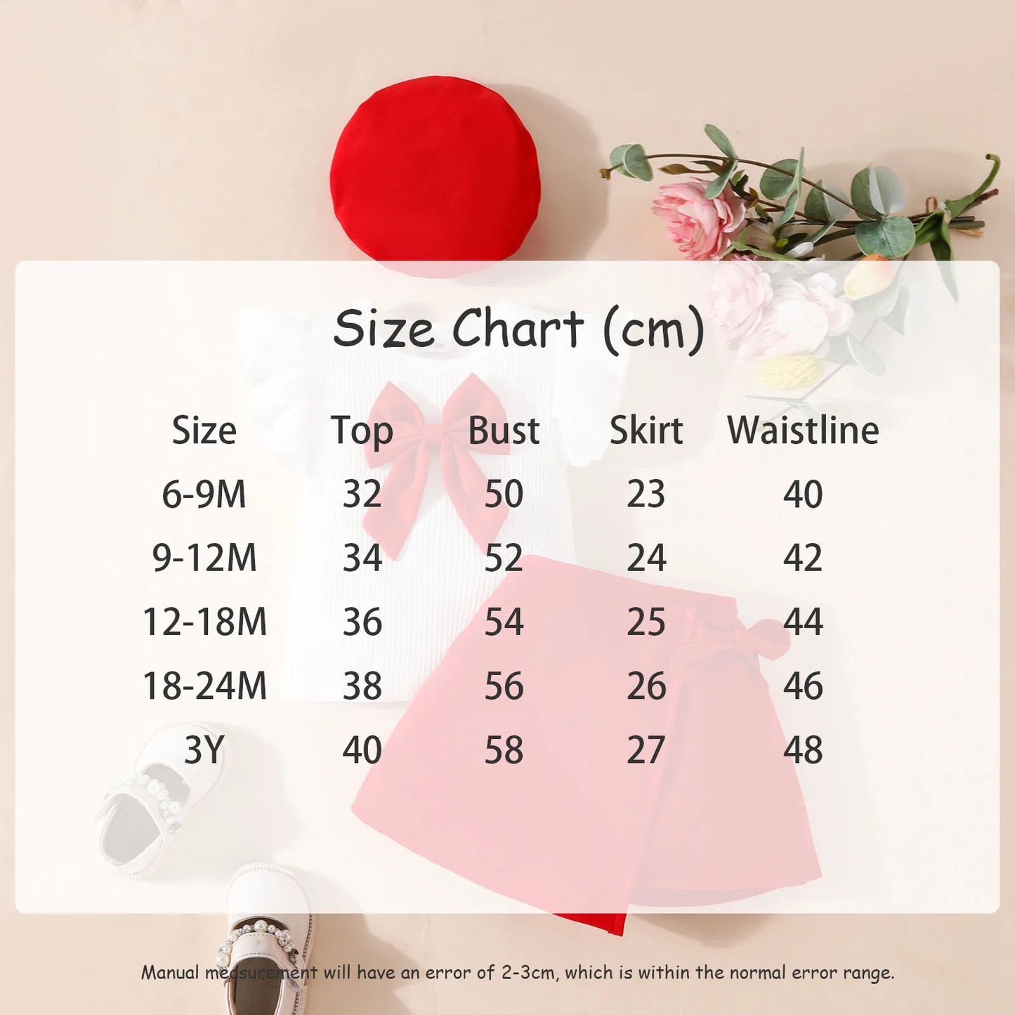 Toddler Girls Christmas Outfit Set with Bow Top and Skirt