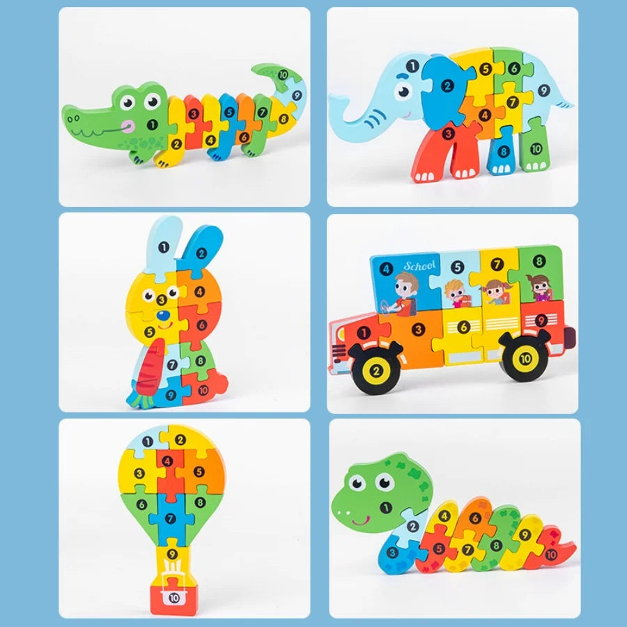 Wooden Standing Puzzle for Young Children and Babies