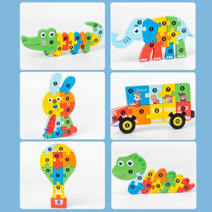 Wooden Standing Puzzle for Young Children and Babies