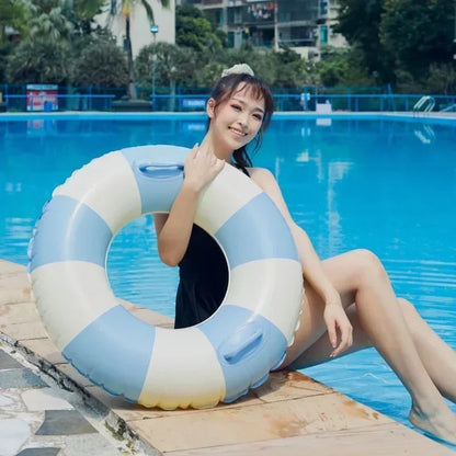 Kids Inflatable Striped Swimming Ring for Summer Fun