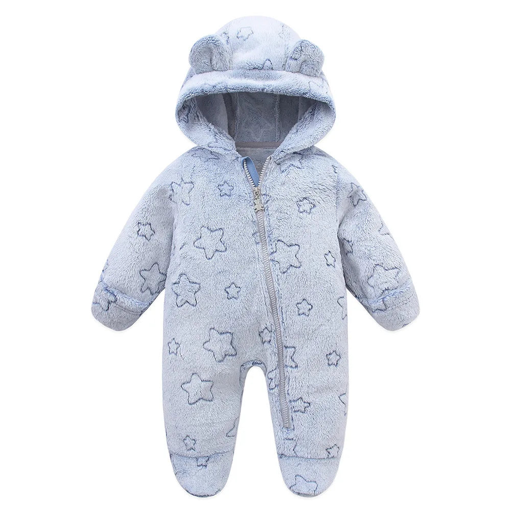 Newborn Fleece Christmas Elk Jumpsuit for Infants