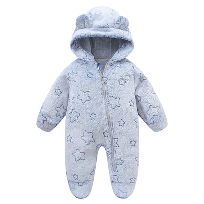 Newborn Fleece Christmas Elk Jumpsuit for Infants