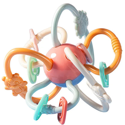 Montessori Sensory Rattle Teether for Infants 0-12 Months