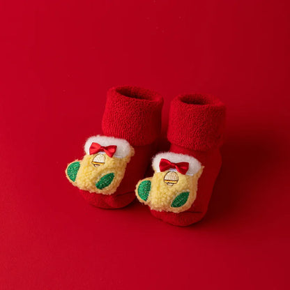 Cotton Baby Socks for Infants - Warm Christmas Slippers 0-3Y