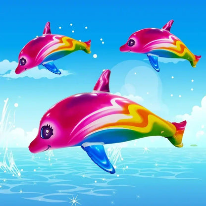 Colorful Inflatable Dolphin Pool Float for Kids