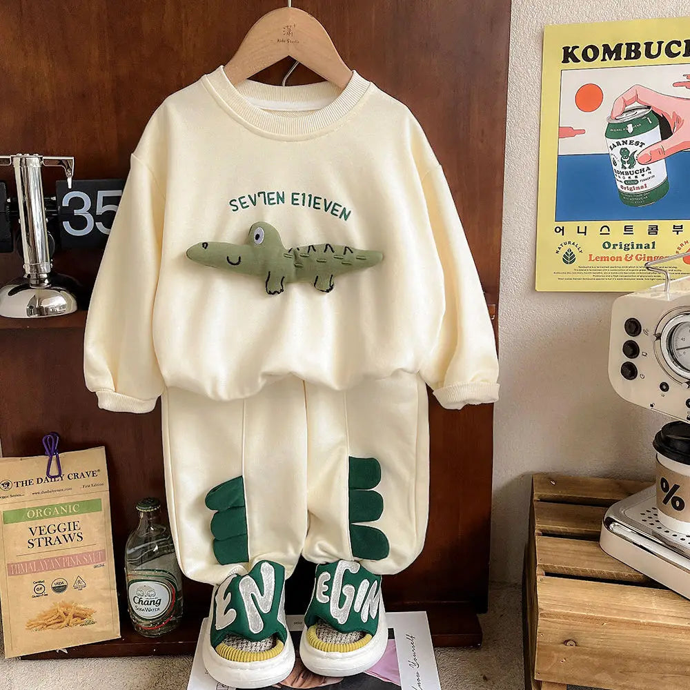 Dinosaur Hoodie and Pants Set for Toddler Boys & Girls