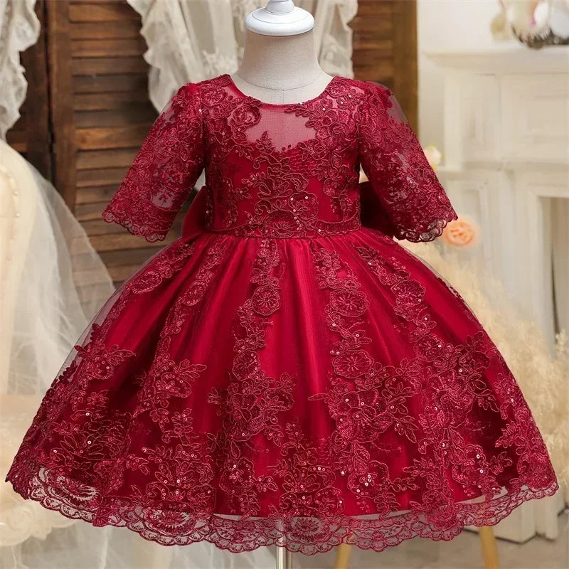 Toddler Girls Floral Embroidery Dress for Special Occasions