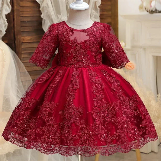 Toddler Girls Floral Embroidery Dress for Special Occasions