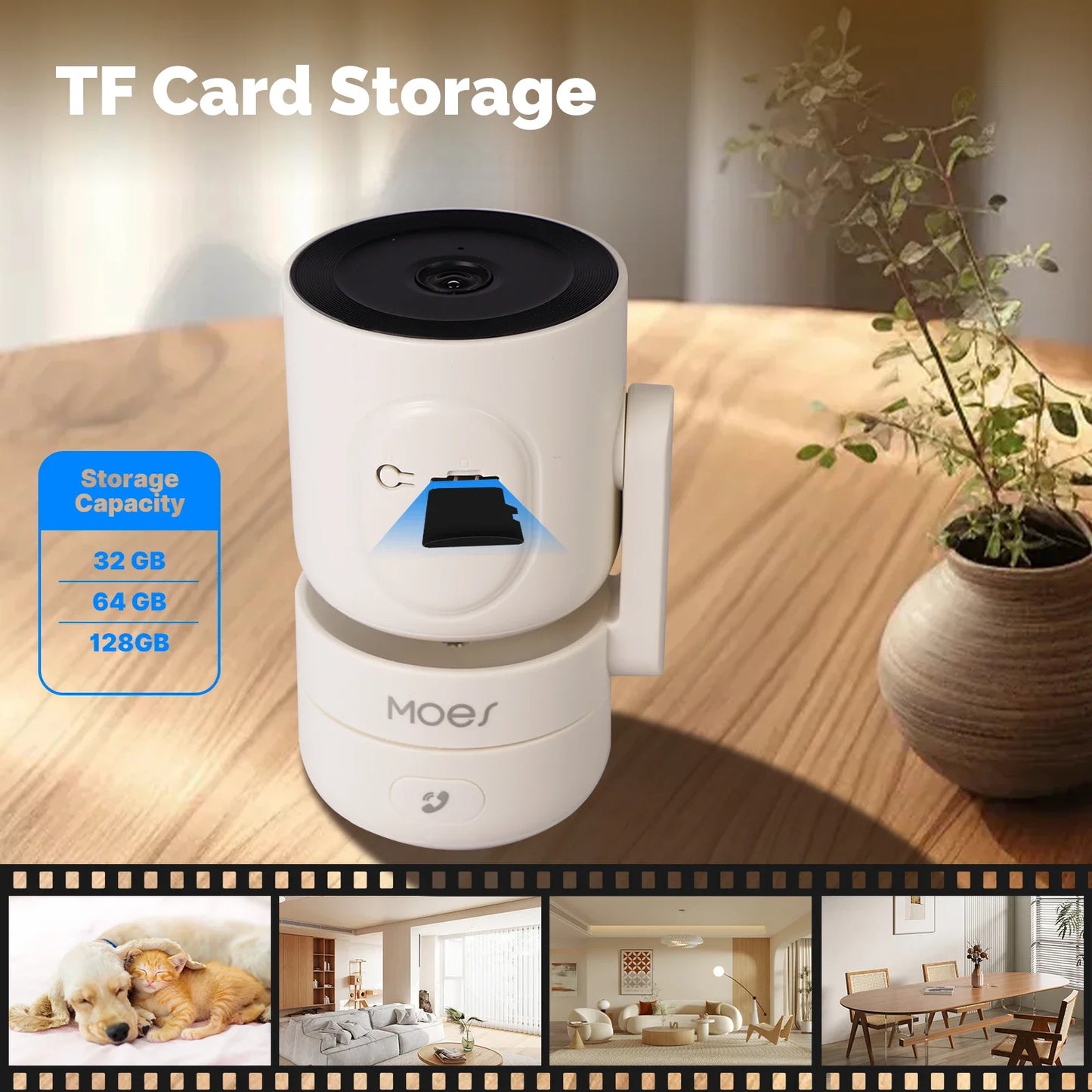 4MP WiFi Indoor Pan/Tilt Security Camera with Night Vision