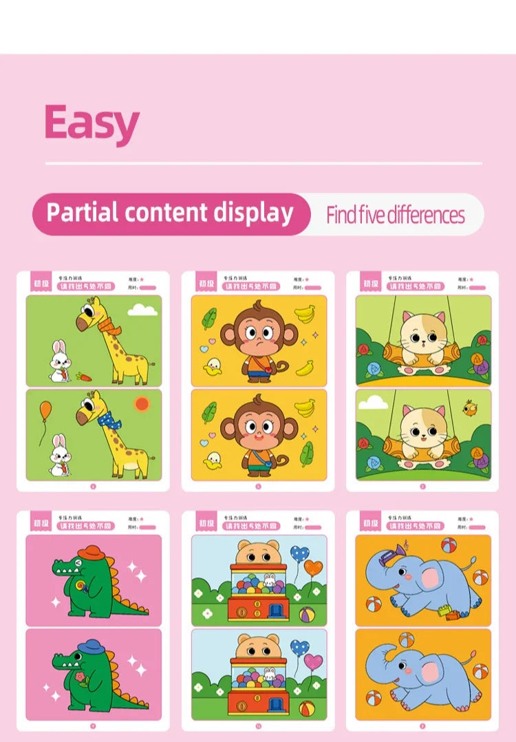 64pcs Montessori Educational Game Cards for Kids' Focus Training