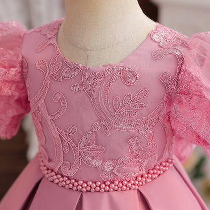 Floral Embroidery Lace Baby Dress for Girls 0-5T