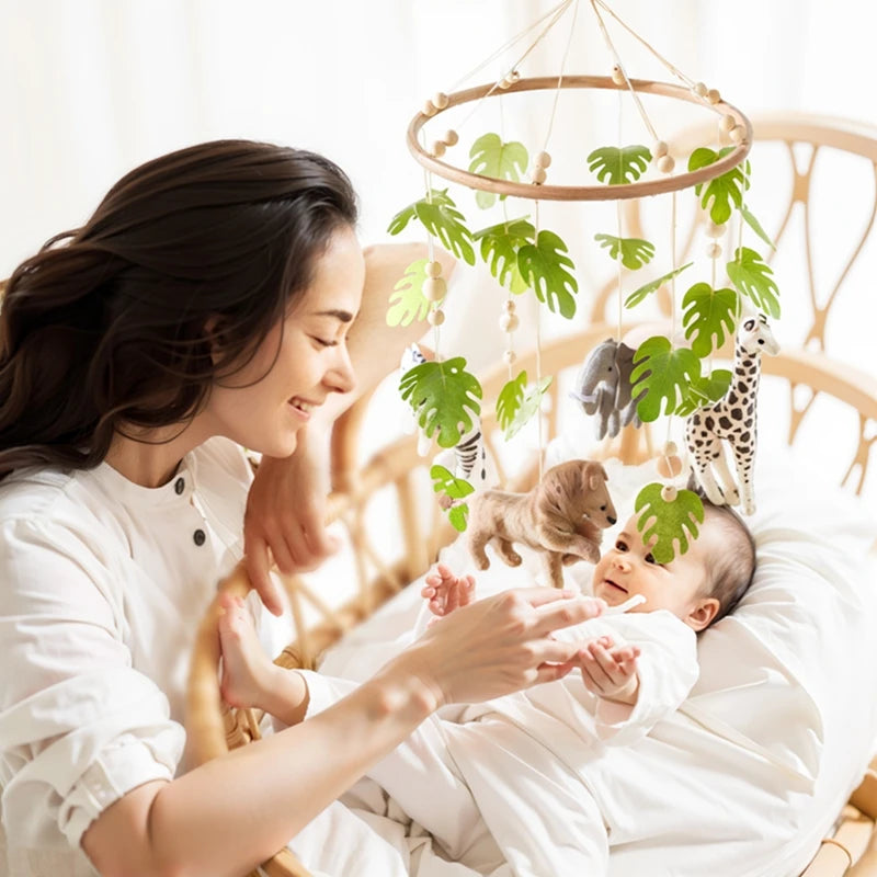 Forest Animal Crib Mobile Rattle Toy for Infants 0-12 Months