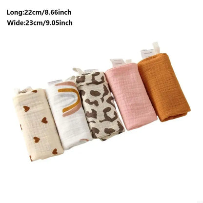 5-Pack Baby Cotton Burp Cloths and Wipes for Newborns
