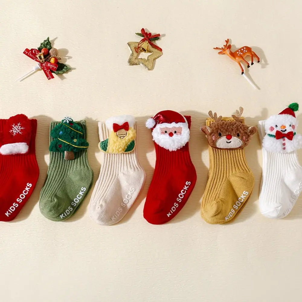Christmas Baby Socks with Anti-Slip Design for Toddlers 0-3 Years