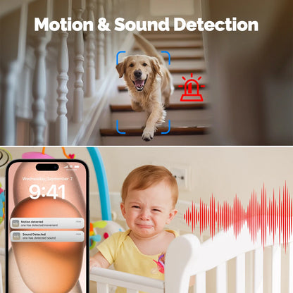 4MP WiFi Indoor Pan/Tilt Security Camera with Night Vision
