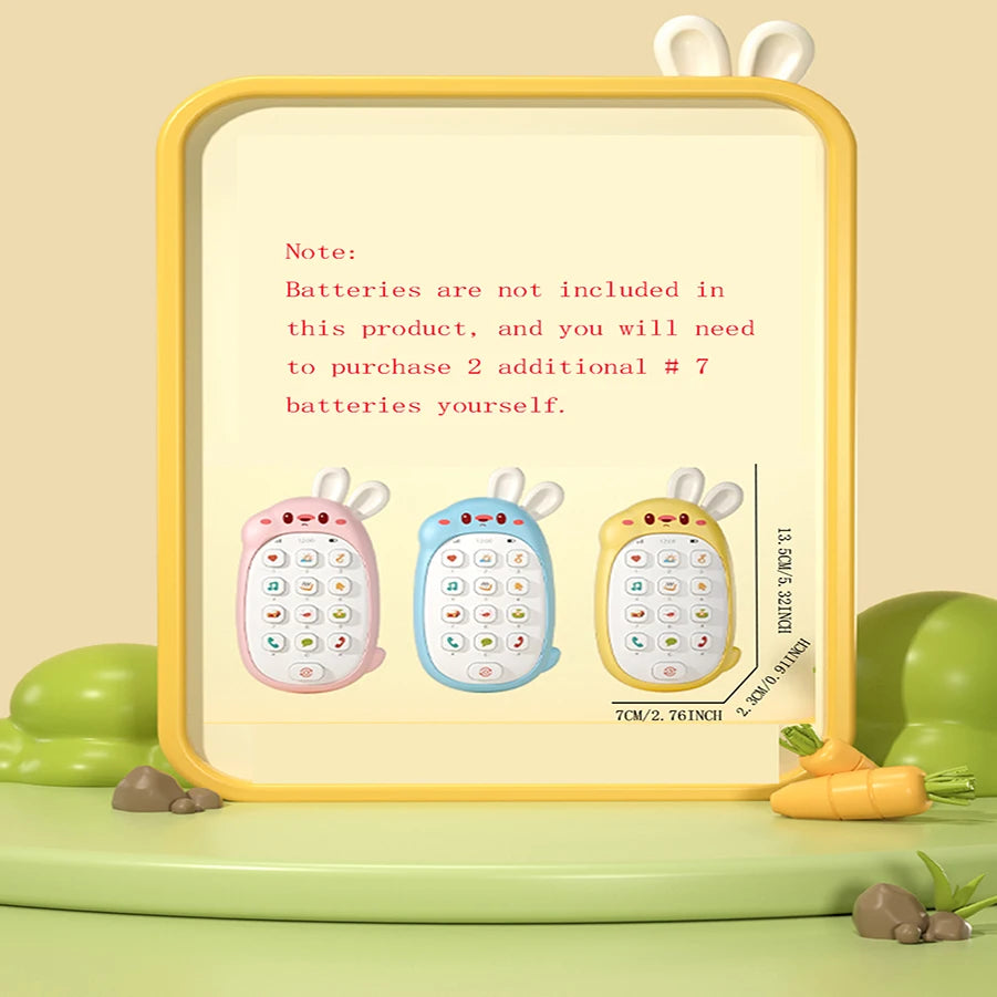 Baby Rabbit Puzzle Mobile Phone Toy - Chewable Music Fun