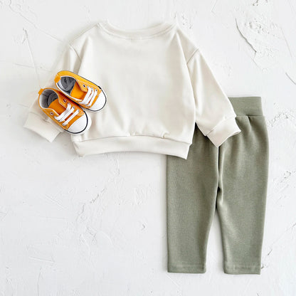 MAMA'S BOY Baby Outfit Set - Long Sleeve Sweatshirt & Pants