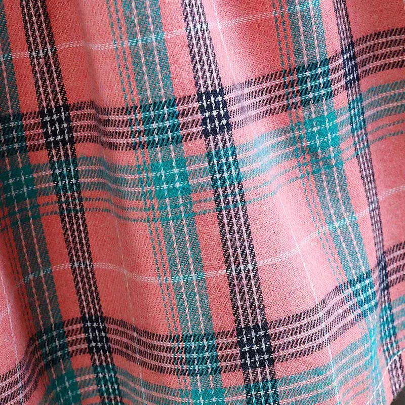 Checkered Peter Pan Collar Dress for Baby Girls