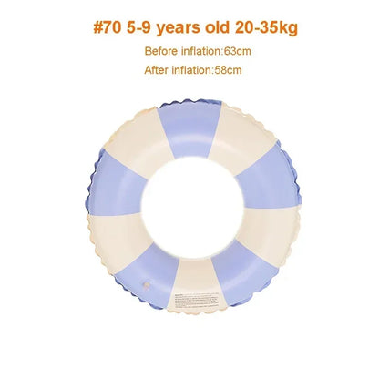Kids Inflatable Striped Swimming Ring for Summer Fun