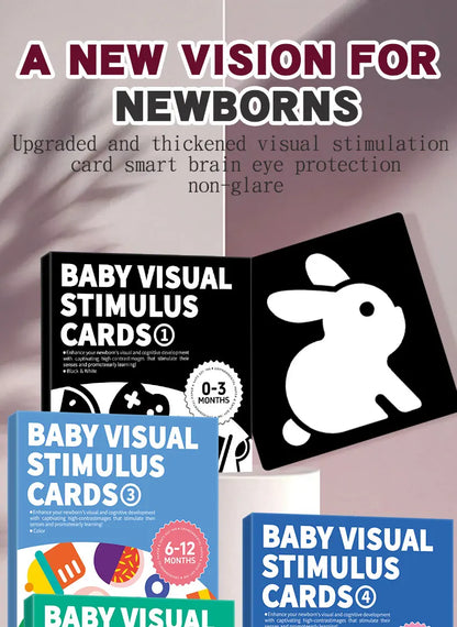 High Contrast Montessori Vision Cards for Babies 0-12 Months