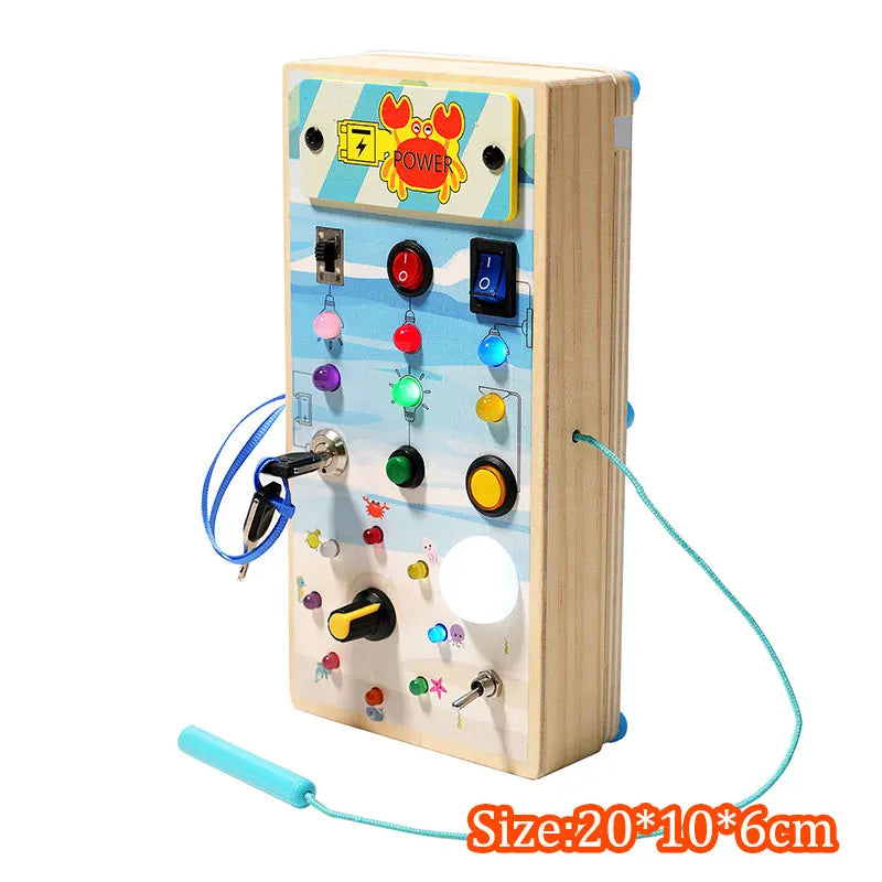 Montessori Busy Board for Children with LED Light Activities