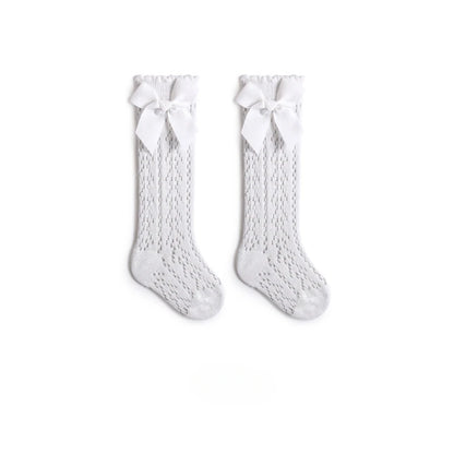 Cute Toddler Knee High Lace Bow Socks for Summer 0-3Y