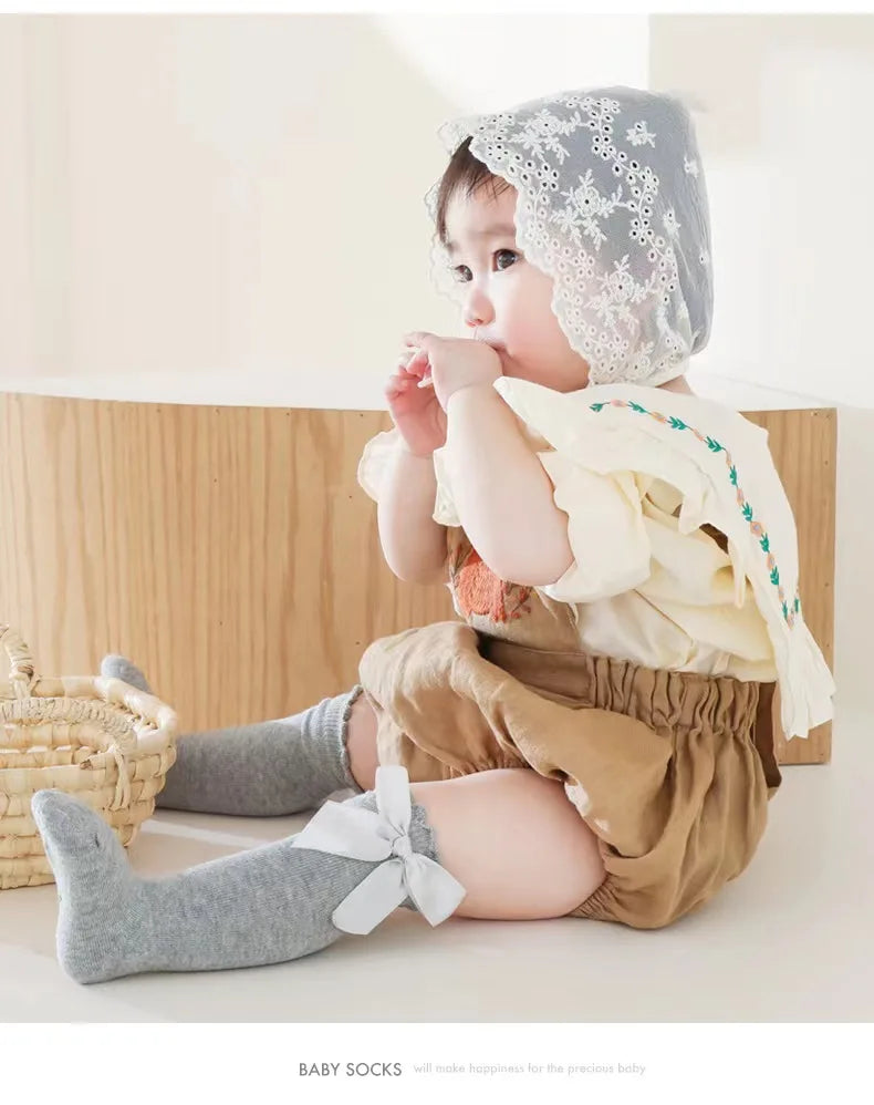 Red Bow Tie Knee High Socks for Infants and Toddlers