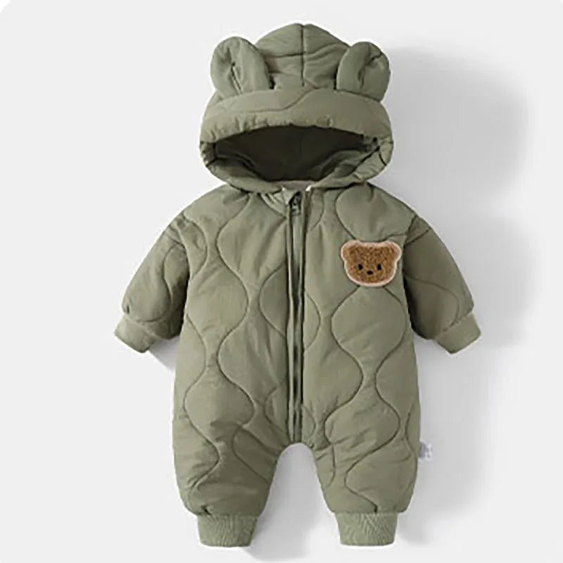 Warm Fur-Lined Winter Romper for Babies and Toddlers