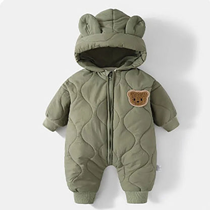 Warm Fur-Lined Winter Romper for Babies and Toddlers