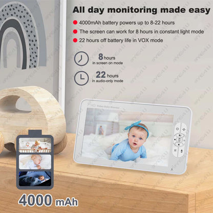 5-Inch PTZ Video Baby Monitor with Camera and Temperature Sensor