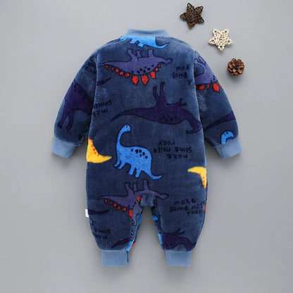 Soft Flannel Infant Jacket and Jumpsuit for Newborns 0-18 Months