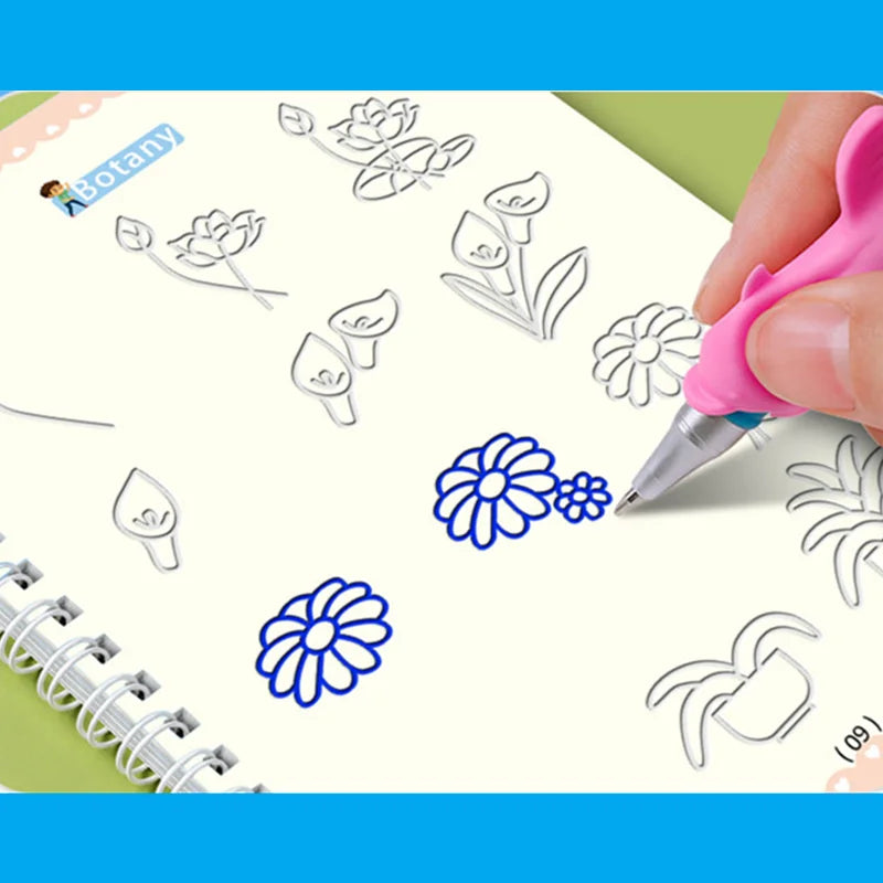 Montessori Reusable Drawing Copybook for Kids' Writing Skills