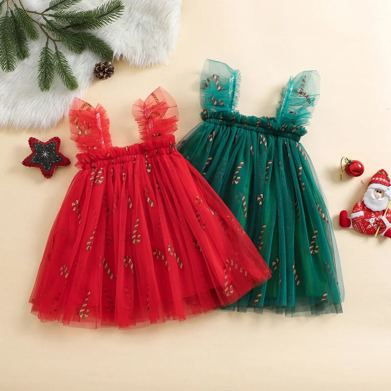 Toddler Christmas Tutu Dress for Baby Girls, Sizes 6M-4Y