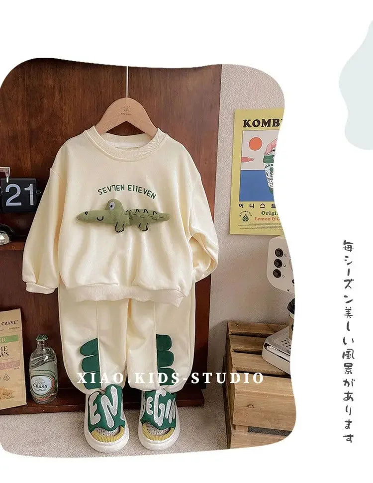 Dinosaur Hoodie and Pants Set for Toddler Boys & Girls