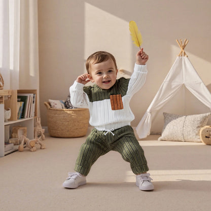 Toddler Boys Plush Pullover and Pants 2-Piece Winter Set