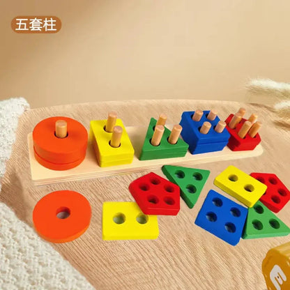 Wooden Sorting and Stacking Toys for Toddlers and Preschoolers