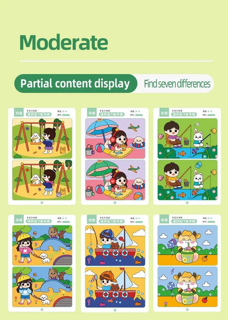 64pcs Montessori Educational Game Cards for Kids' Focus Training