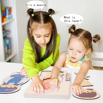 Wooden Human Body Puzzle for Kids - Educational Learning Toy
