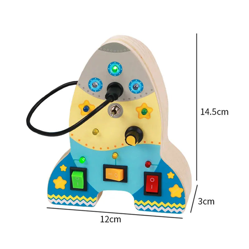 Montessori Busy Board for Children with LED Light Activities
